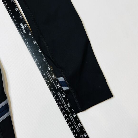 Lululemon Run Crew Tight Size 2 28" Black / True Navy / Steam Blue Striped Nulux - Picture 6 of 12